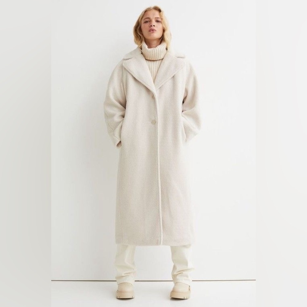 New H&M pile long coat